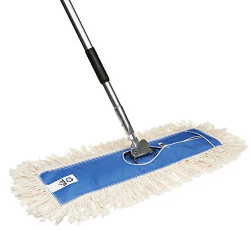 40" Commercial Dust Mop With 2 Pads - Heavy Duty Floor Mop For Warehouse, Garage, Mall Cleaning